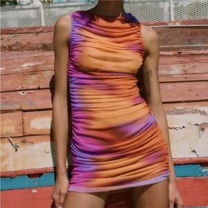 *NWT Zara Woman Tulle Mini Dress Multicolor 2856/216/620 Size S/M